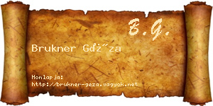 Brukner Géza névjegykártya